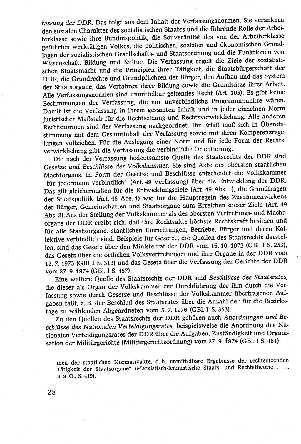 Staatsrecht der DDR (Deutsche Demokratische Republik), Lehrbuch 1977, Seite 28 (St.-R. DDR Lb. 1977, S. 28)