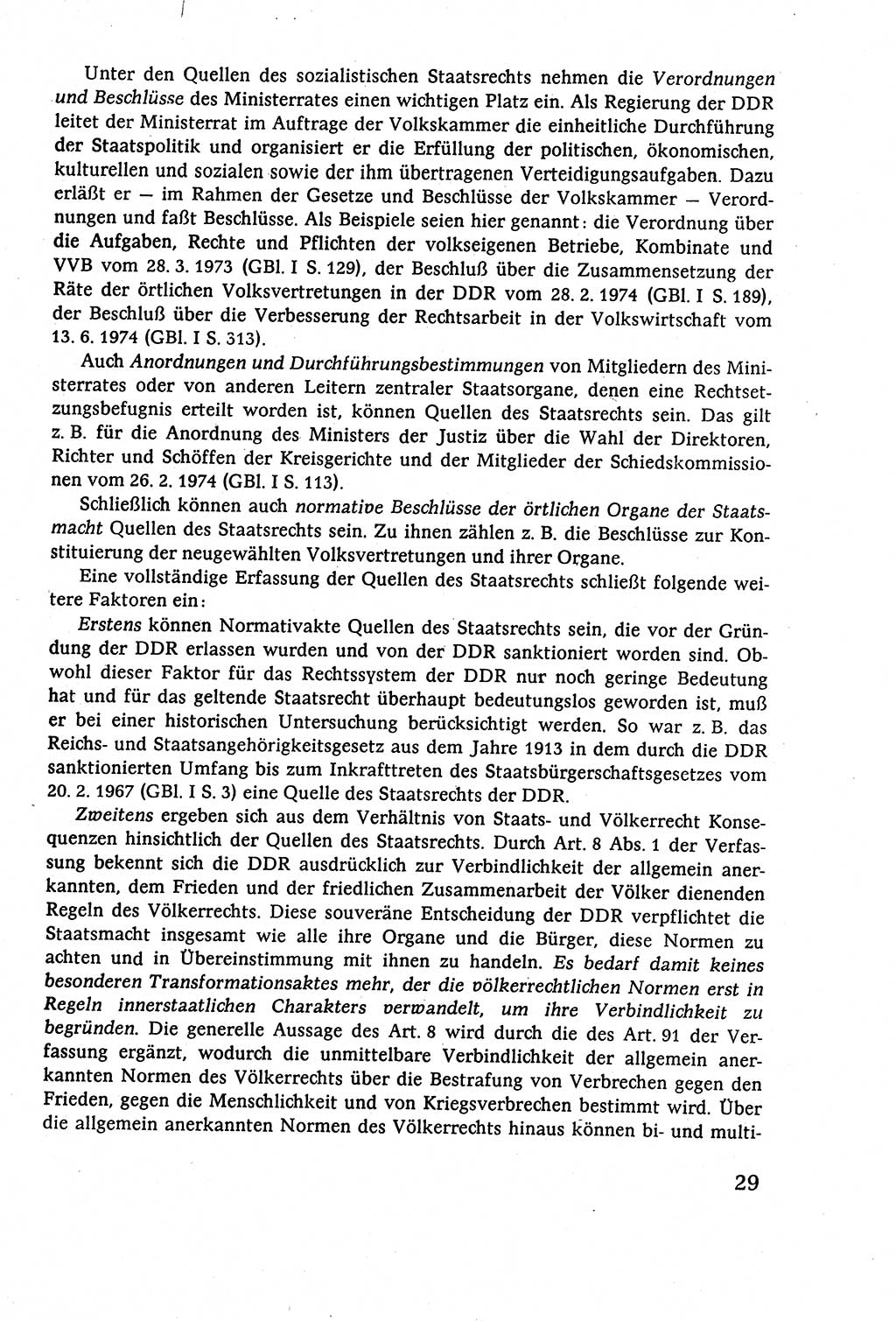 Staatsrecht der DDR (Deutsche Demokratische Republik), Lehrbuch 1977, Seite 29 (St.-R. DDR Lb. 1977, S. 29)
