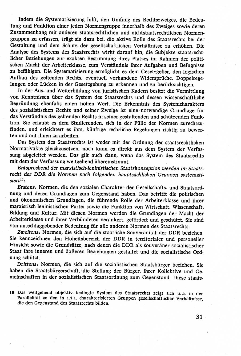 Staatsrecht der DDR (Deutsche Demokratische Republik), Lehrbuch 1977, Seite 31 (St.-R. DDR Lb. 1977, S. 31)