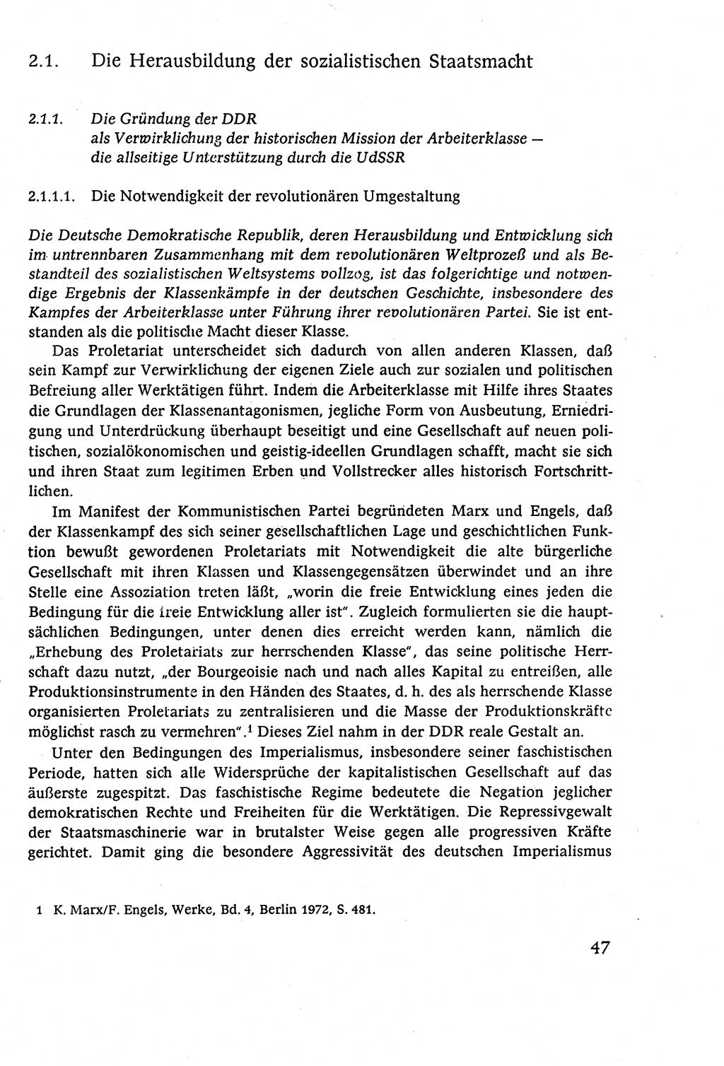 Staatsrecht der DDR (Deutsche Demokratische Republik), Lehrbuch 1977, Seite 47 (St.-R. DDR Lb. 1977, S. 47)