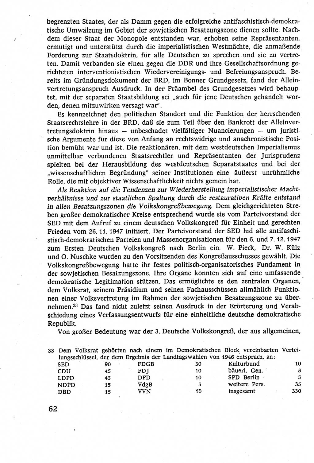 Staatsrecht der DDR (Deutsche Demokratische Republik), Lehrbuch 1977, Seite 62 (St.-R. DDR Lb. 1977, S. 62)