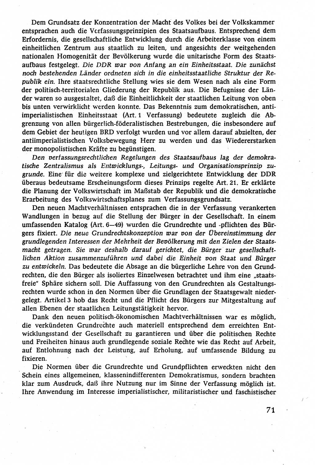 Staatsrecht der DDR (Deutsche Demokratische Republik), Lehrbuch 1977, Seite 71 (St.-R. DDR Lb. 1977, S. 71)