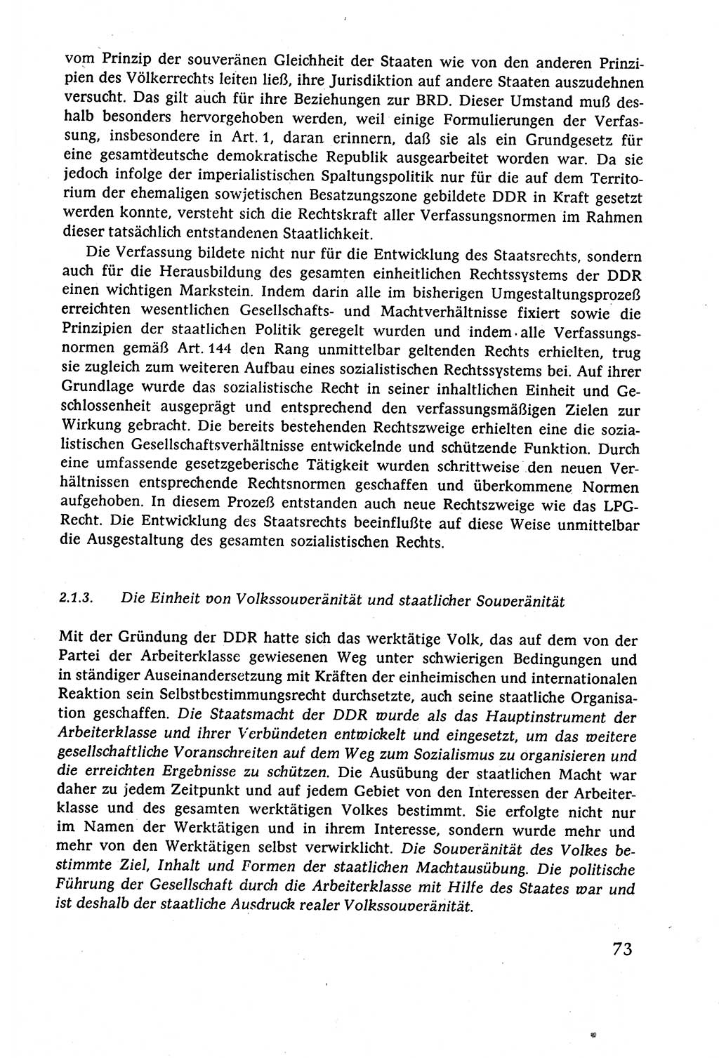 Staatsrecht der DDR (Deutsche Demokratische Republik), Lehrbuch 1977, Seite 73 (St.-R. DDR Lb. 1977, S. 73)