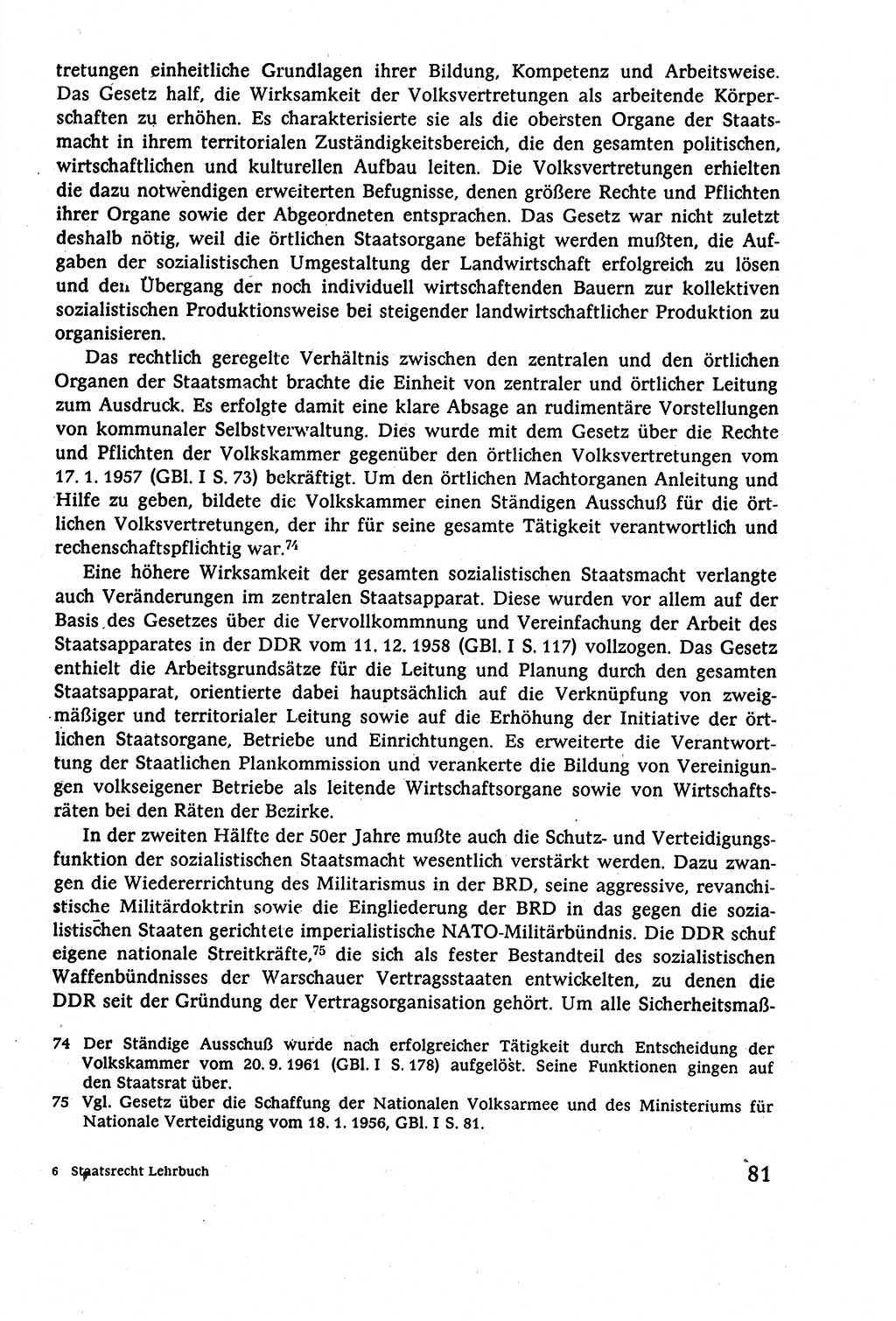 Staatsrecht der DDR (Deutsche Demokratische Republik), Lehrbuch 1977, Seite 81 (St.-R. DDR Lb. 1977, S. 81)