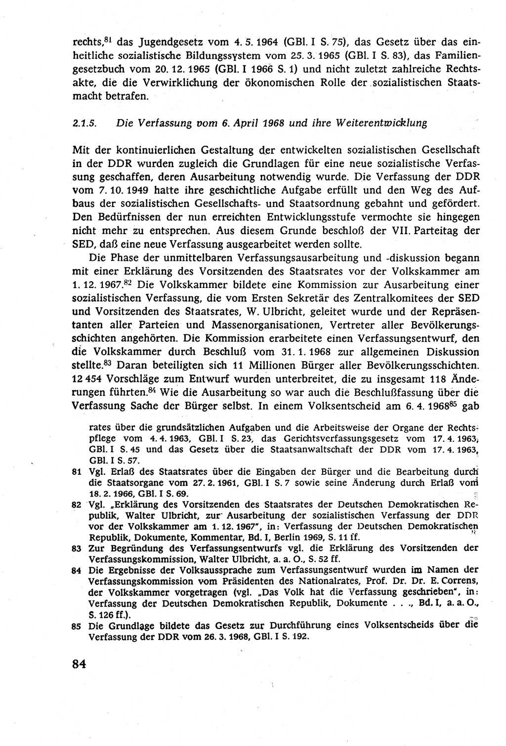 Staatsrecht der DDR (Deutsche Demokratische Republik), Lehrbuch 1977, Seite 84 (St.-R. DDR Lb. 1977, S. 84)