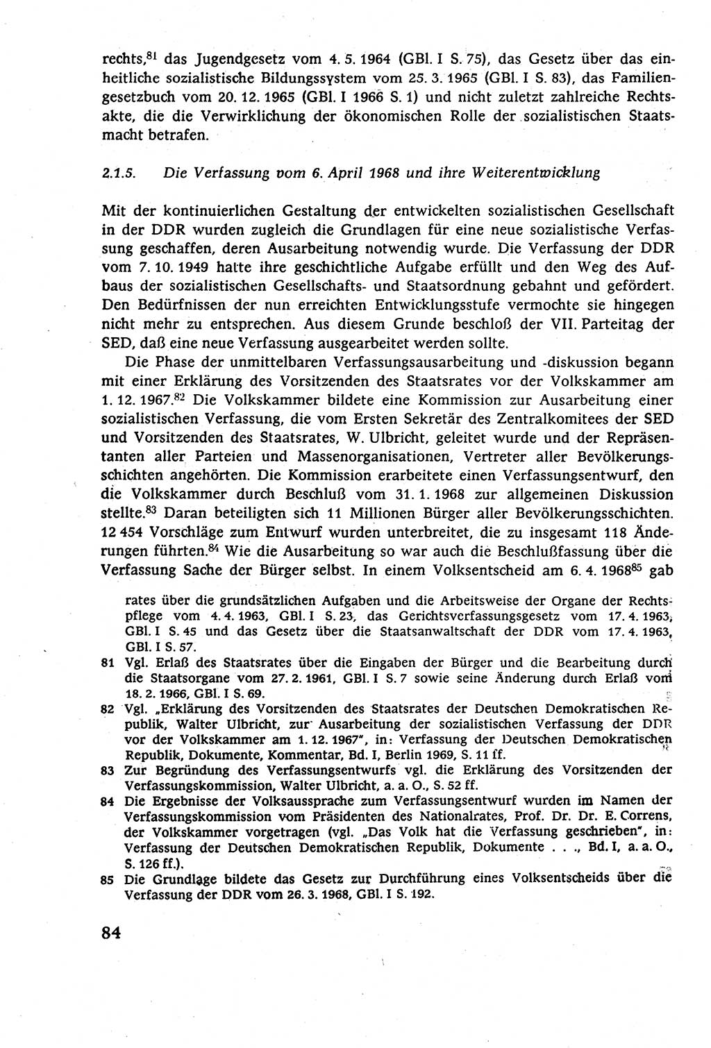 Staatsrecht der DDR (Deutsche Demokratische Republik), Lehrbuch 1977, Seite 84 (St.-R. DDR Lb. 1977, S. 84)
