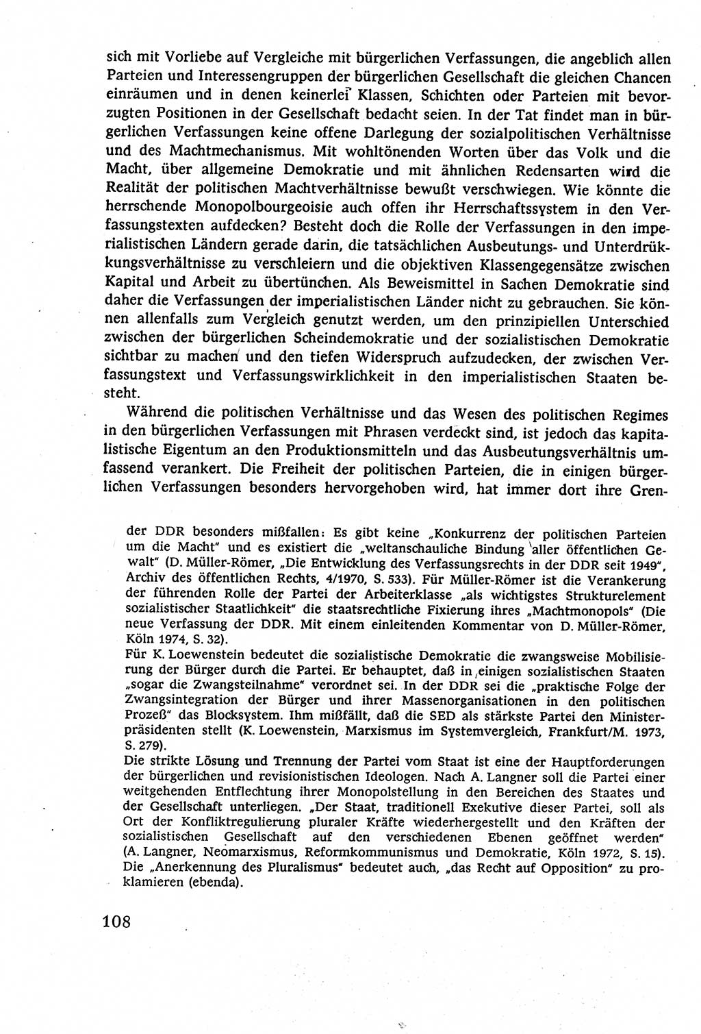 Staatsrecht der DDR (Deutsche Demokratische Republik), Lehrbuch 1977, Seite 108 (St.-R. DDR Lb. 1977, S. 108)