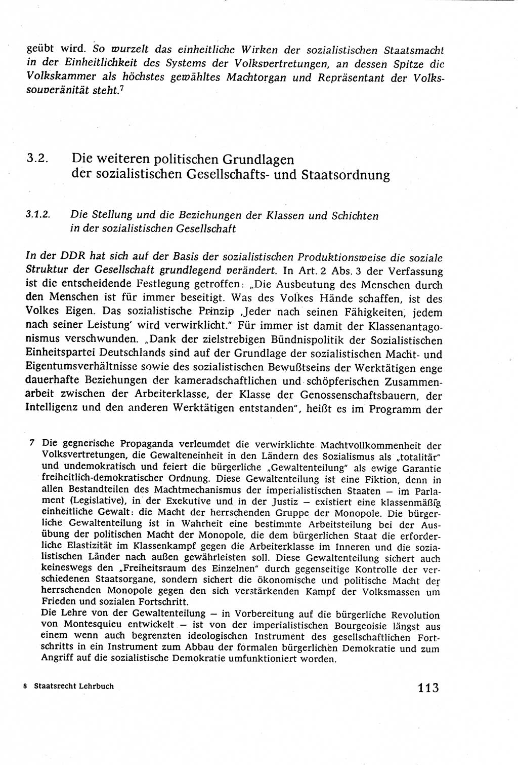 Staatsrecht der DDR (Deutsche Demokratische Republik), Lehrbuch 1977, Seite 113 (St.-R. DDR Lb. 1977, S. 113)