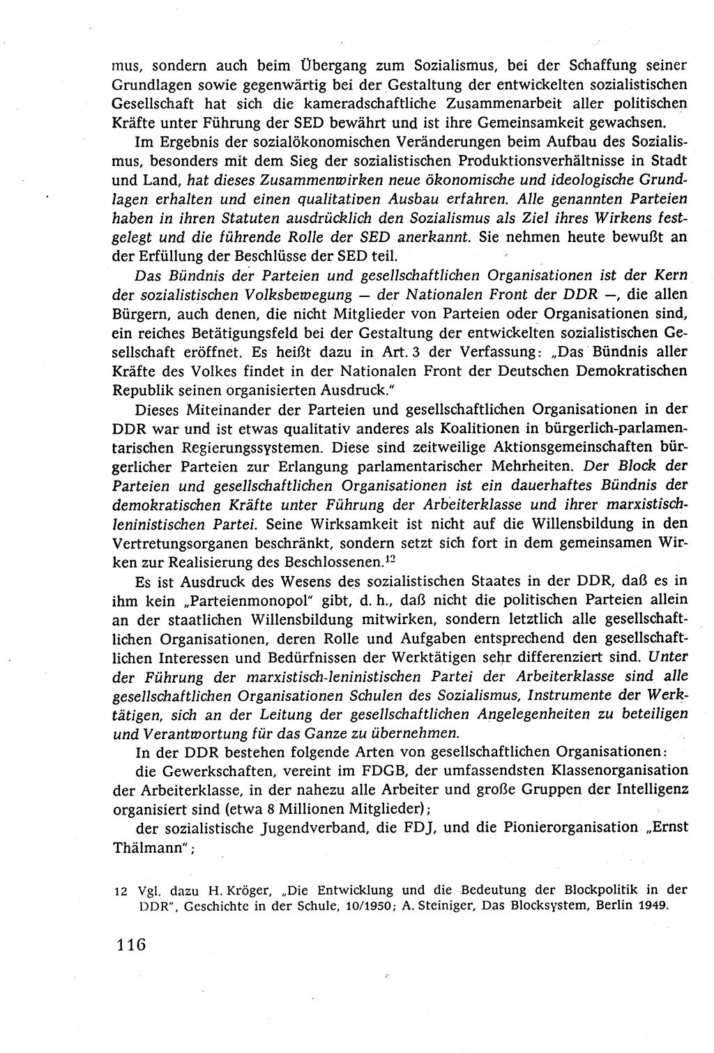 Staatsrecht der DDR (Deutsche Demokratische Republik), Lehrbuch 1977, Seite 116 (St.-R. DDR Lb. 1977, S. 116)