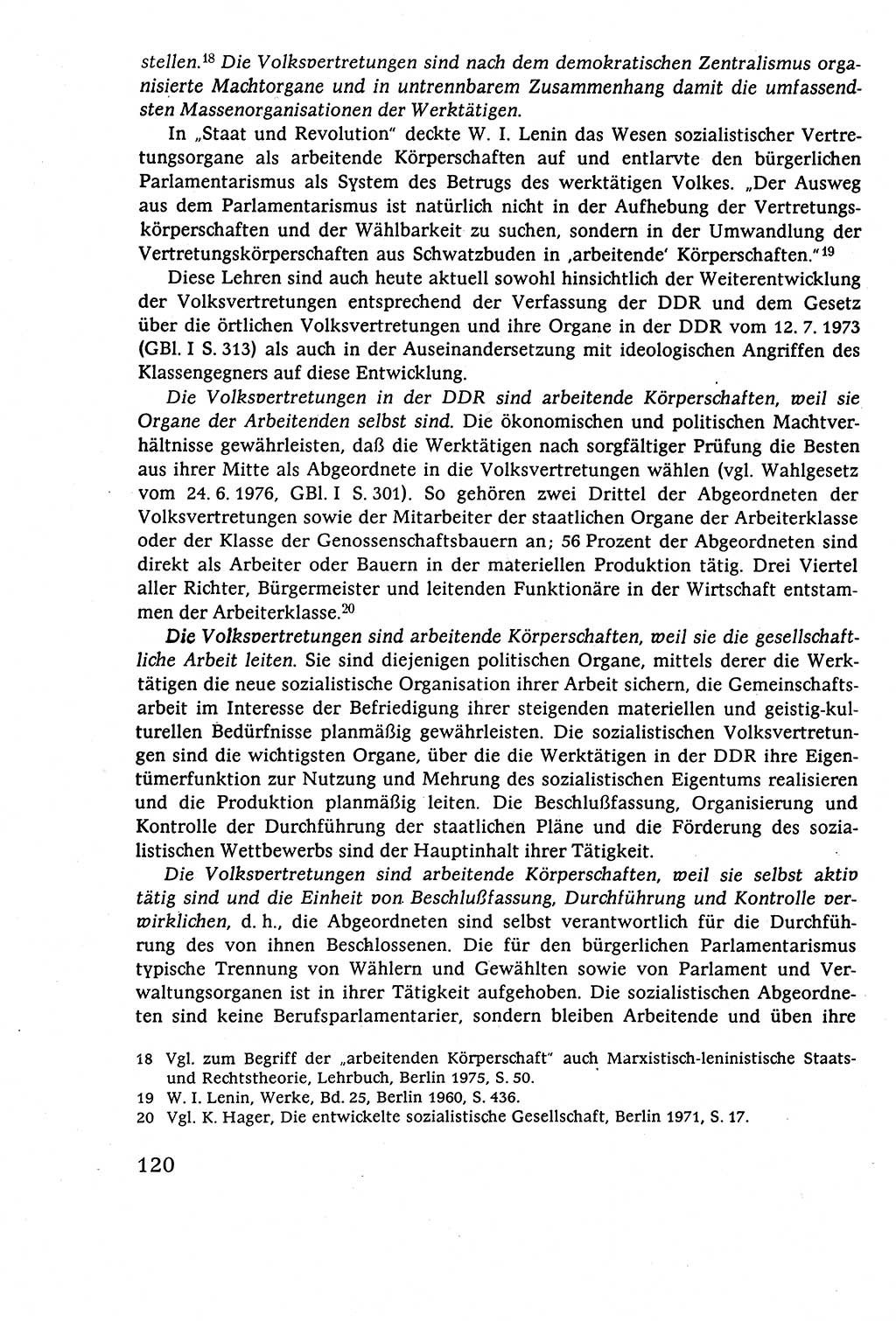 Staatsrecht der DDR (Deutsche Demokratische Republik), Lehrbuch 1977, Seite 120 (St.-R. DDR Lb. 1977, S. 120)