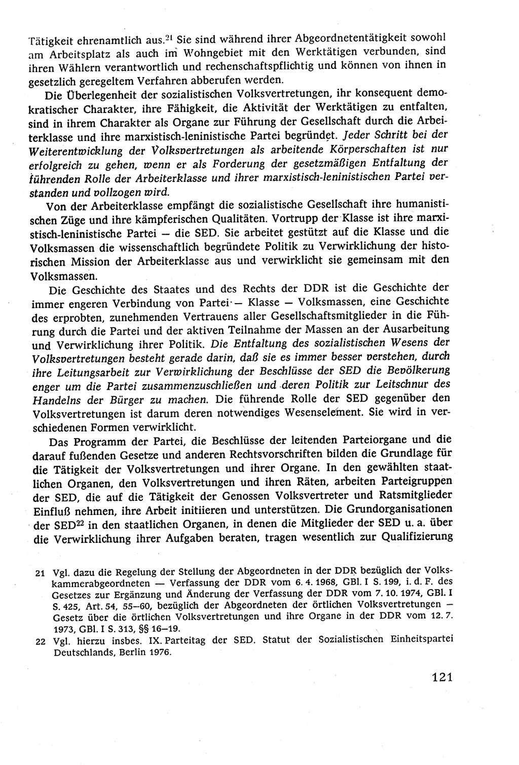 Staatsrecht der DDR (Deutsche Demokratische Republik), Lehrbuch 1977, Seite 121 (St.-R. DDR Lb. 1977, S. 121)