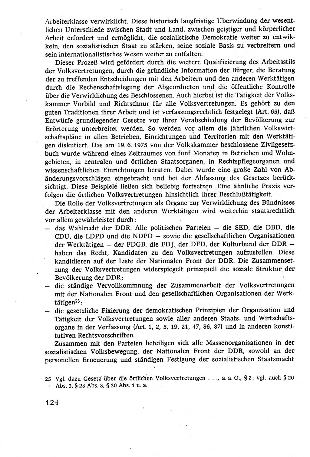 Staatsrecht der DDR (Deutsche Demokratische Republik), Lehrbuch 1977, Seite 124 (St.-R. DDR Lb. 1977, S. 124)