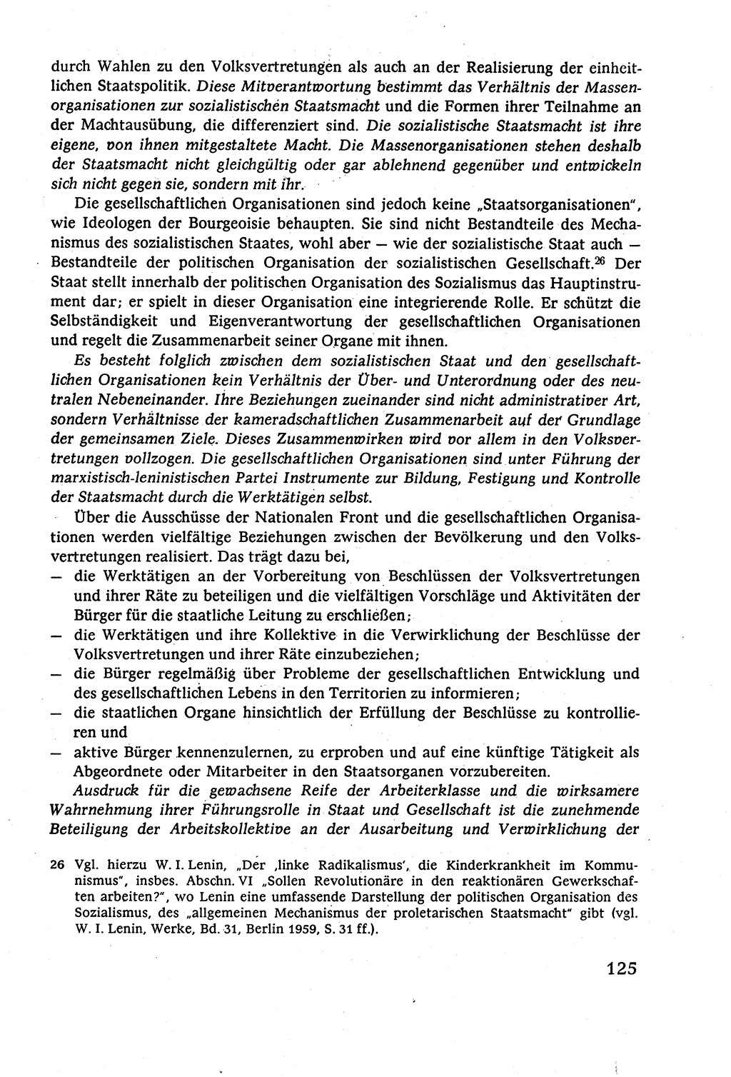 Staatsrecht der DDR (Deutsche Demokratische Republik), Lehrbuch 1977, Seite 125 (St.-R. DDR Lb. 1977, S. 125)