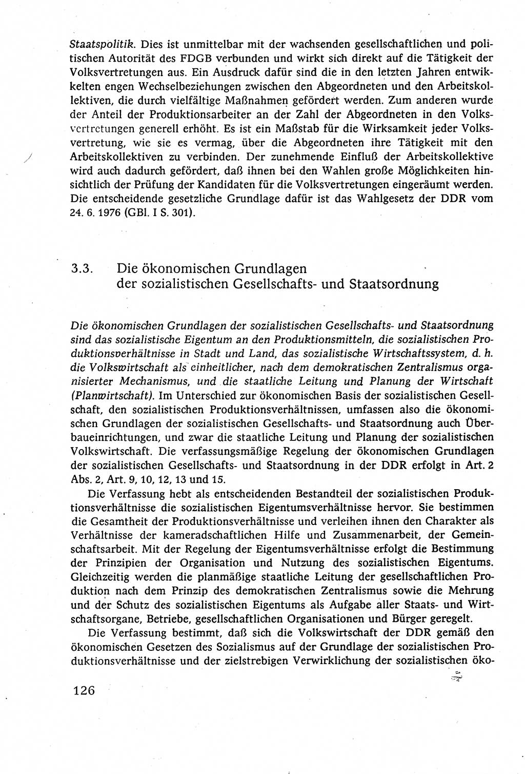 Staatsrecht der DDR (Deutsche Demokratische Republik), Lehrbuch 1977, Seite 126 (St.-R. DDR Lb. 1977, S. 126)