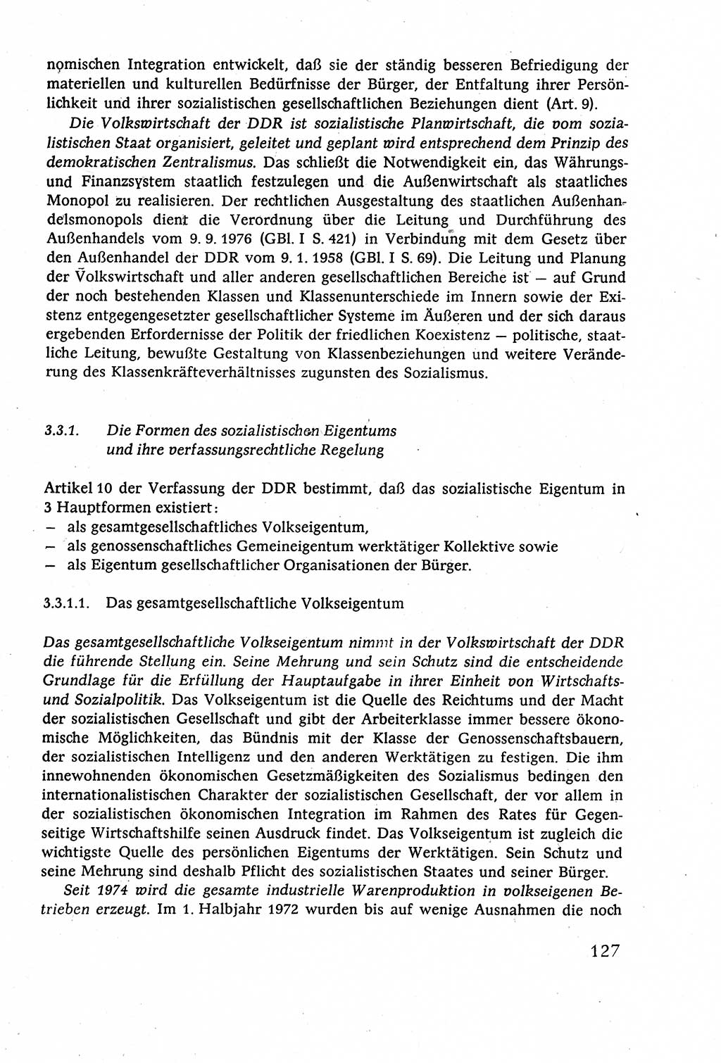 Staatsrecht der DDR (Deutsche Demokratische Republik), Lehrbuch 1977, Seite 127 (St.-R. DDR Lb. 1977, S. 127)