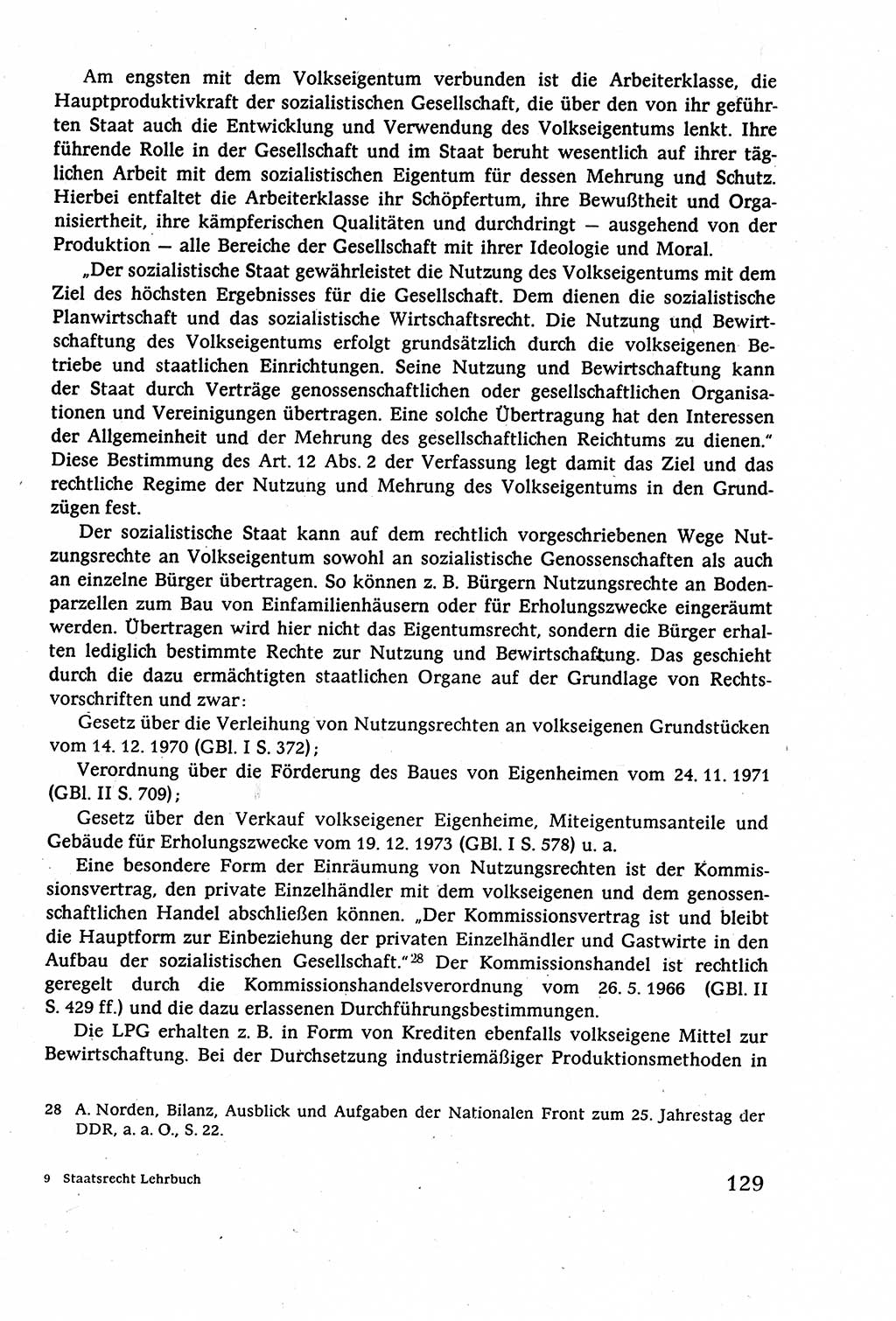 Staatsrecht der DDR (Deutsche Demokratische Republik), Lehrbuch 1977, Seite 129 (St.-R. DDR Lb. 1977, S. 129)