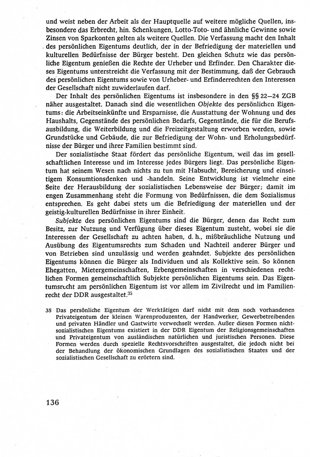 Staatsrecht der DDR (Deutsche Demokratische Republik), Lehrbuch 1977, Seite 136 (St.-R. DDR Lb. 1977, S. 136)