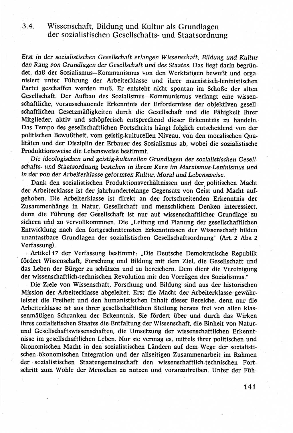 Staatsrecht der DDR (Deutsche Demokratische Republik), Lehrbuch 1977, Seite 141 (St.-R. DDR Lb. 1977, S. 141)