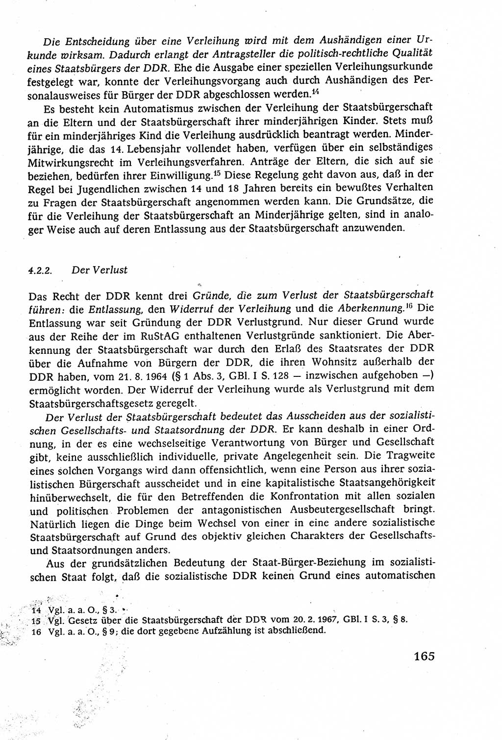 Staatsrecht der DDR (Deutsche Demokratische Republik), Lehrbuch 1977, Seite 165 (St.-R. DDR Lb. 1977, S. 165)