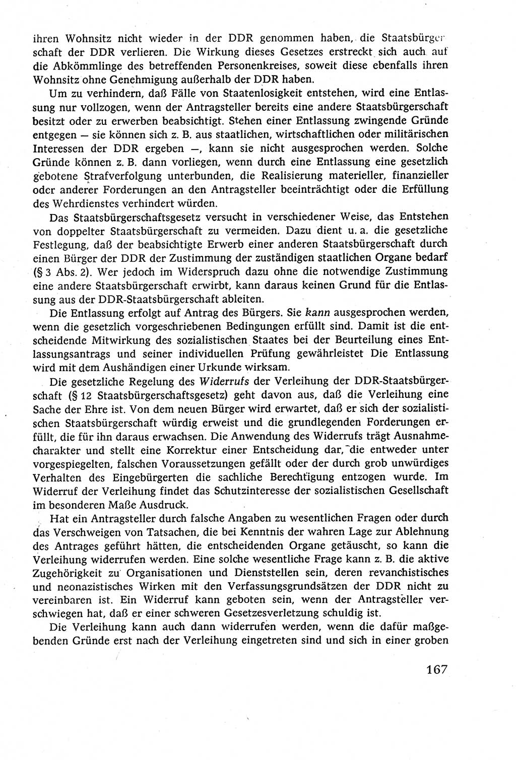 Staatsrecht der DDR (Deutsche Demokratische Republik), Lehrbuch 1977, Seite 167 (St.-R. DDR Lb. 1977, S. 167)