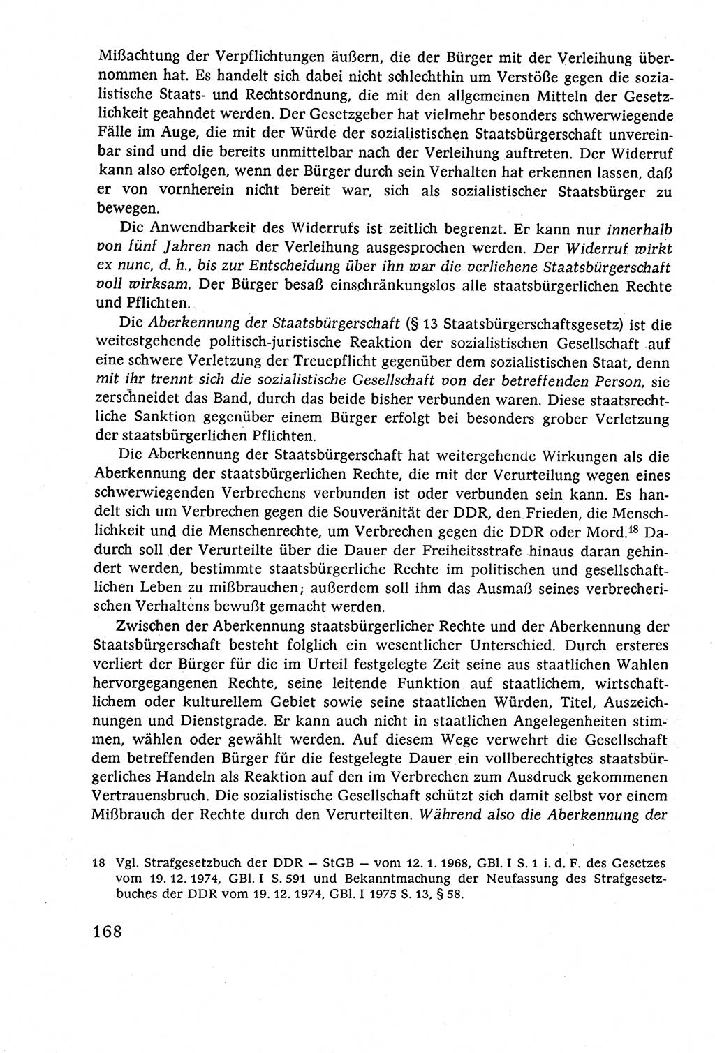 Staatsrecht der DDR (Deutsche Demokratische Republik), Lehrbuch 1977, Seite 168 (St.-R. DDR Lb. 1977, S. 168)