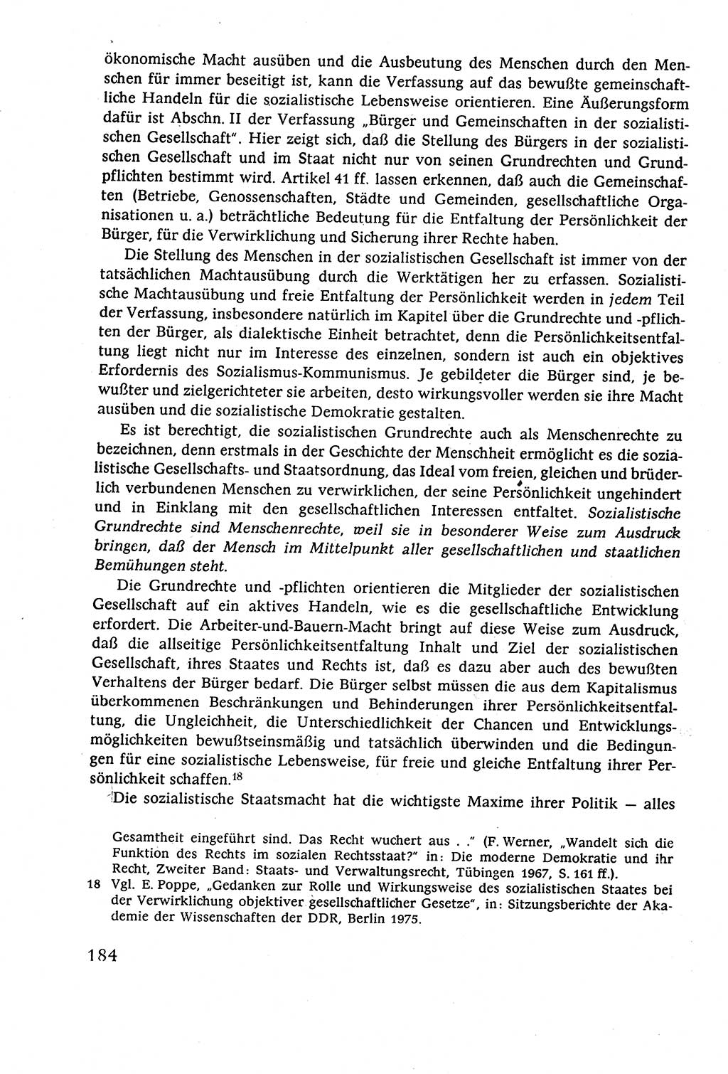 Staatsrecht der DDR (Deutsche Demokratische Republik), Lehrbuch 1977, Seite 184 (St.-R. DDR Lb. 1977, S. 184)
