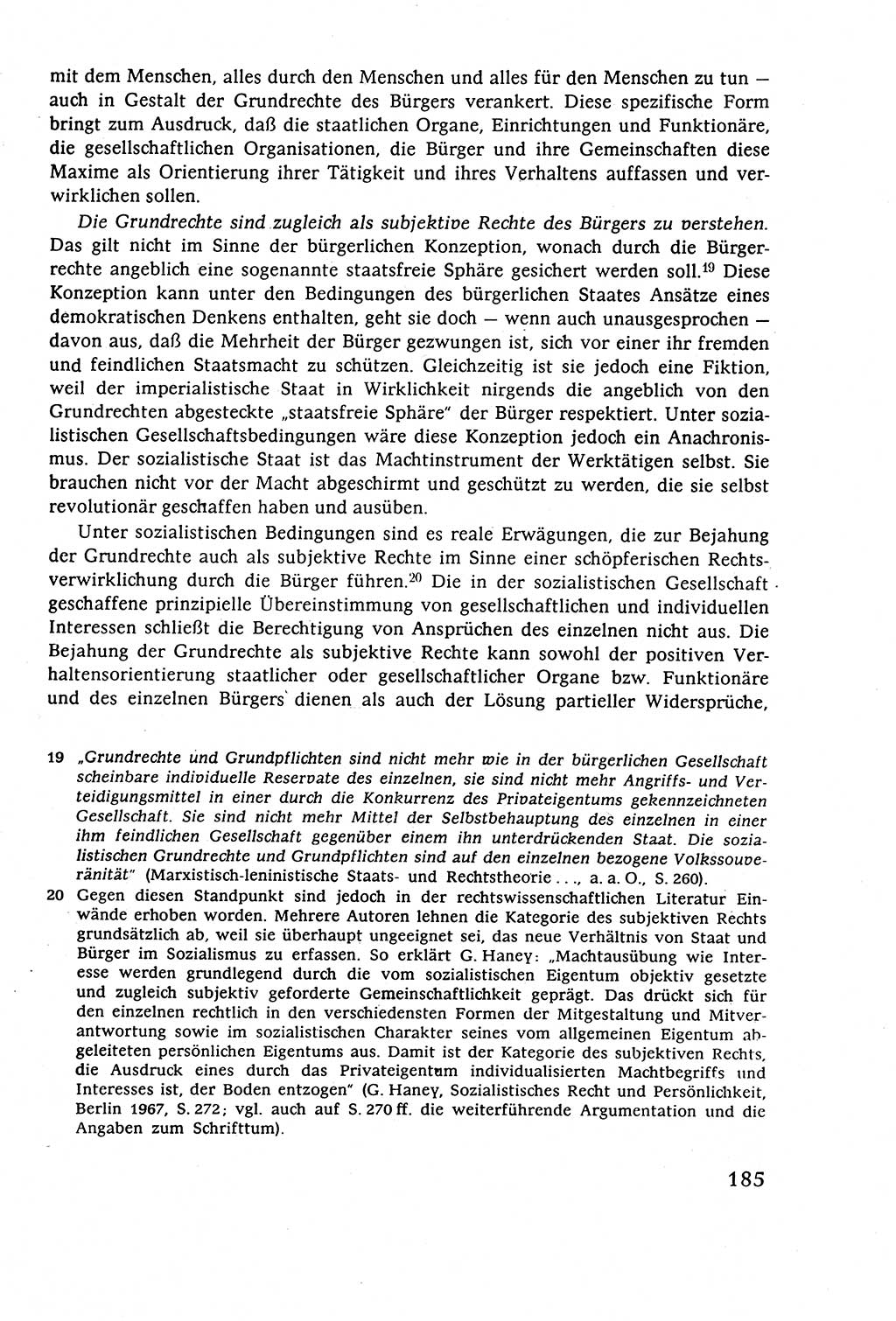 Staatsrecht der DDR (Deutsche Demokratische Republik), Lehrbuch 1977, Seite 185 (St.-R. DDR Lb. 1977, S. 185)