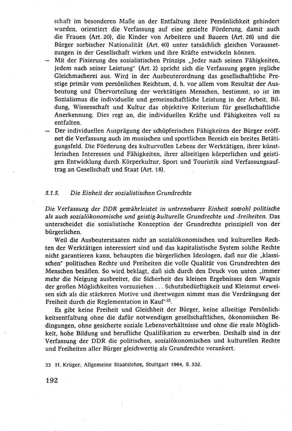 Staatsrecht der DDR (Deutsche Demokratische Republik), Lehrbuch 1977, Seite 192 (St.-R. DDR Lb. 1977, S. 192)