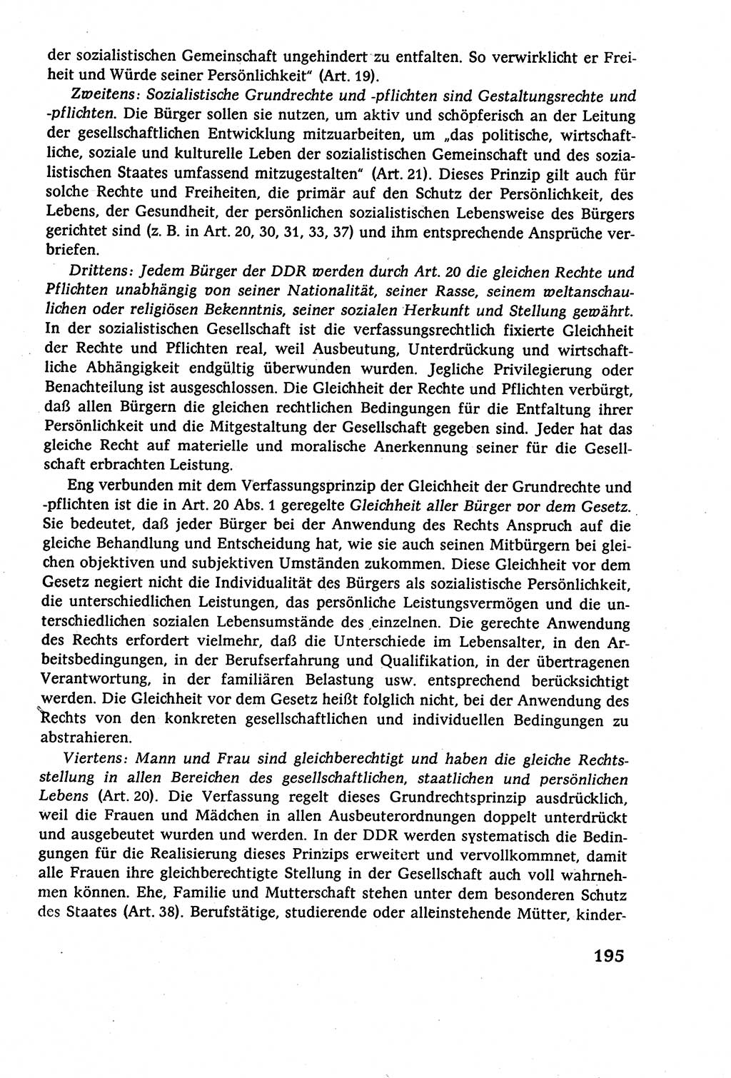 Staatsrecht der DDR (Deutsche Demokratische Republik), Lehrbuch 1977, Seite 195 (St.-R. DDR Lb. 1977, S. 195)