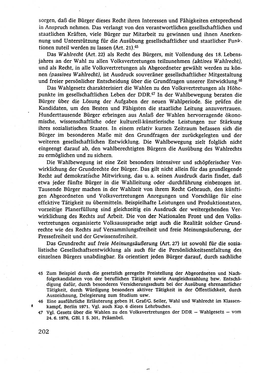 Staatsrecht der DDR (Deutsche Demokratische Republik), Lehrbuch 1977, Seite 202 (St.-R. DDR Lb. 1977, S. 202)