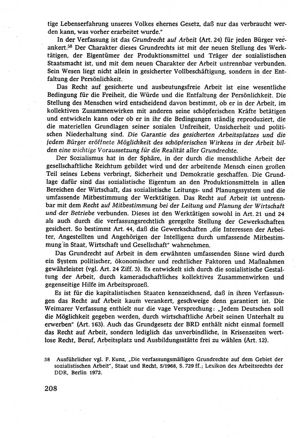 Staatsrecht der DDR (Deutsche Demokratische Republik), Lehrbuch 1977, Seite 208 (St.-R. DDR Lb. 1977, S. 208)