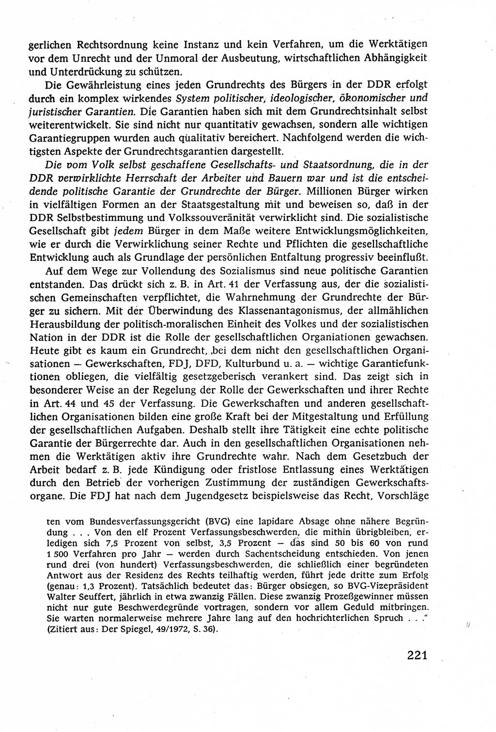 Staatsrecht der DDR (Deutsche Demokratische Republik), Lehrbuch 1977, Seite 221 (St.-R. DDR Lb. 1977, S. 221)