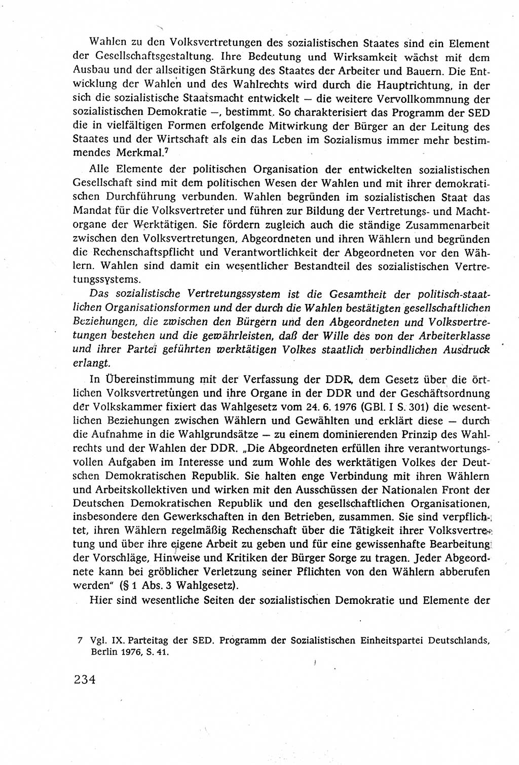 Staatsrecht der DDR (Deutsche Demokratische Republik), Lehrbuch 1977, Seite 234 (St.-R. DDR Lb. 1977, S. 234)