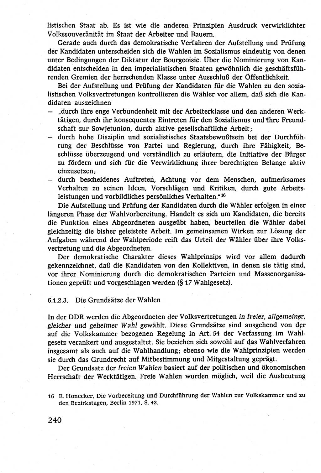 Staatsrecht der DDR (Deutsche Demokratische Republik), Lehrbuch 1977, Seite 240 (St.-R. DDR Lb. 1977, S. 240)