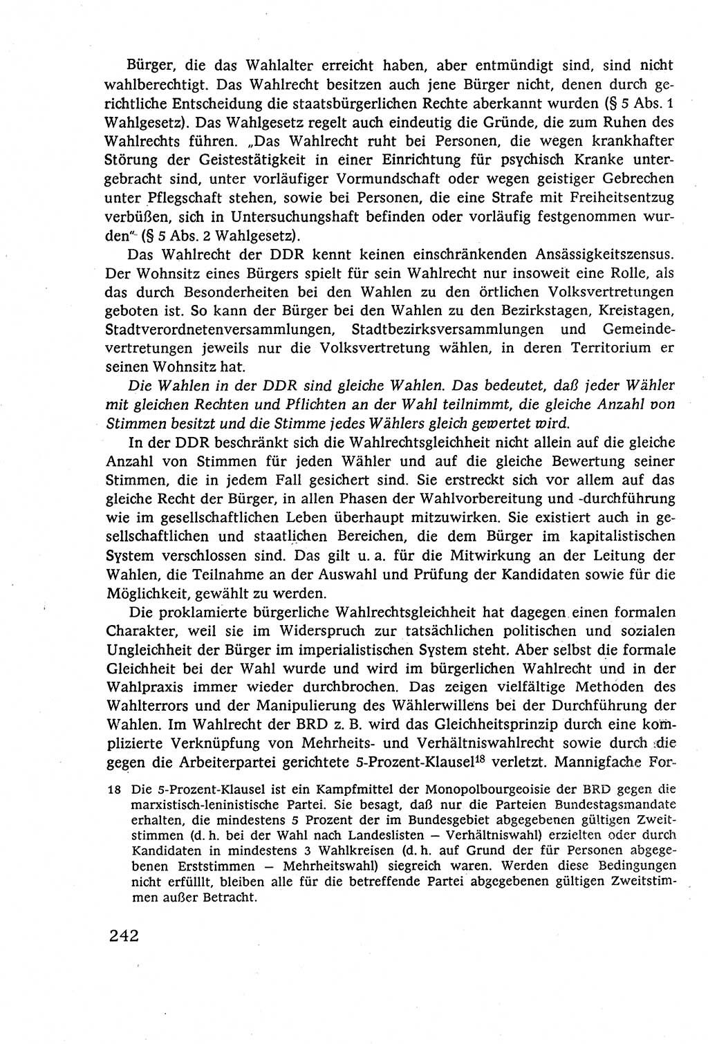 Staatsrecht der DDR (Deutsche Demokratische Republik), Lehrbuch 1977, Seite 242 (St.-R. DDR Lb. 1977, S. 242)