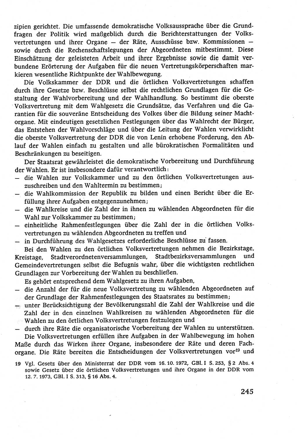 Staatsrecht der DDR (Deutsche Demokratische Republik), Lehrbuch 1977, Seite 245 (St.-R. DDR Lb. 1977, S. 245)