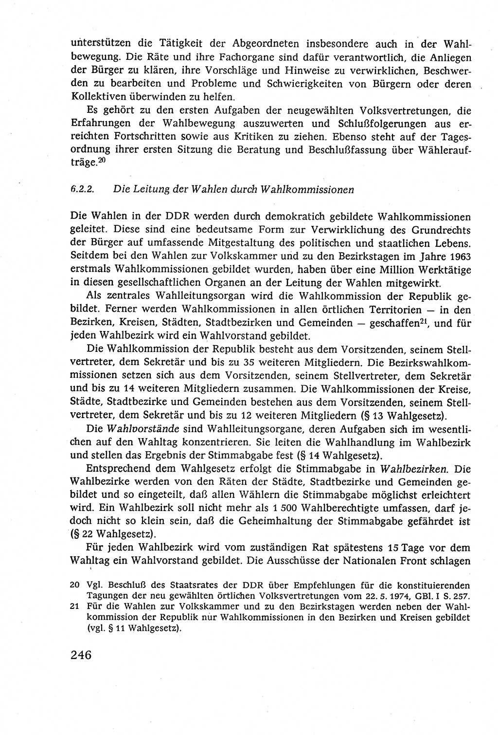 Staatsrecht der DDR (Deutsche Demokratische Republik), Lehrbuch 1977, Seite 246 (St.-R. DDR Lb. 1977, S. 246)