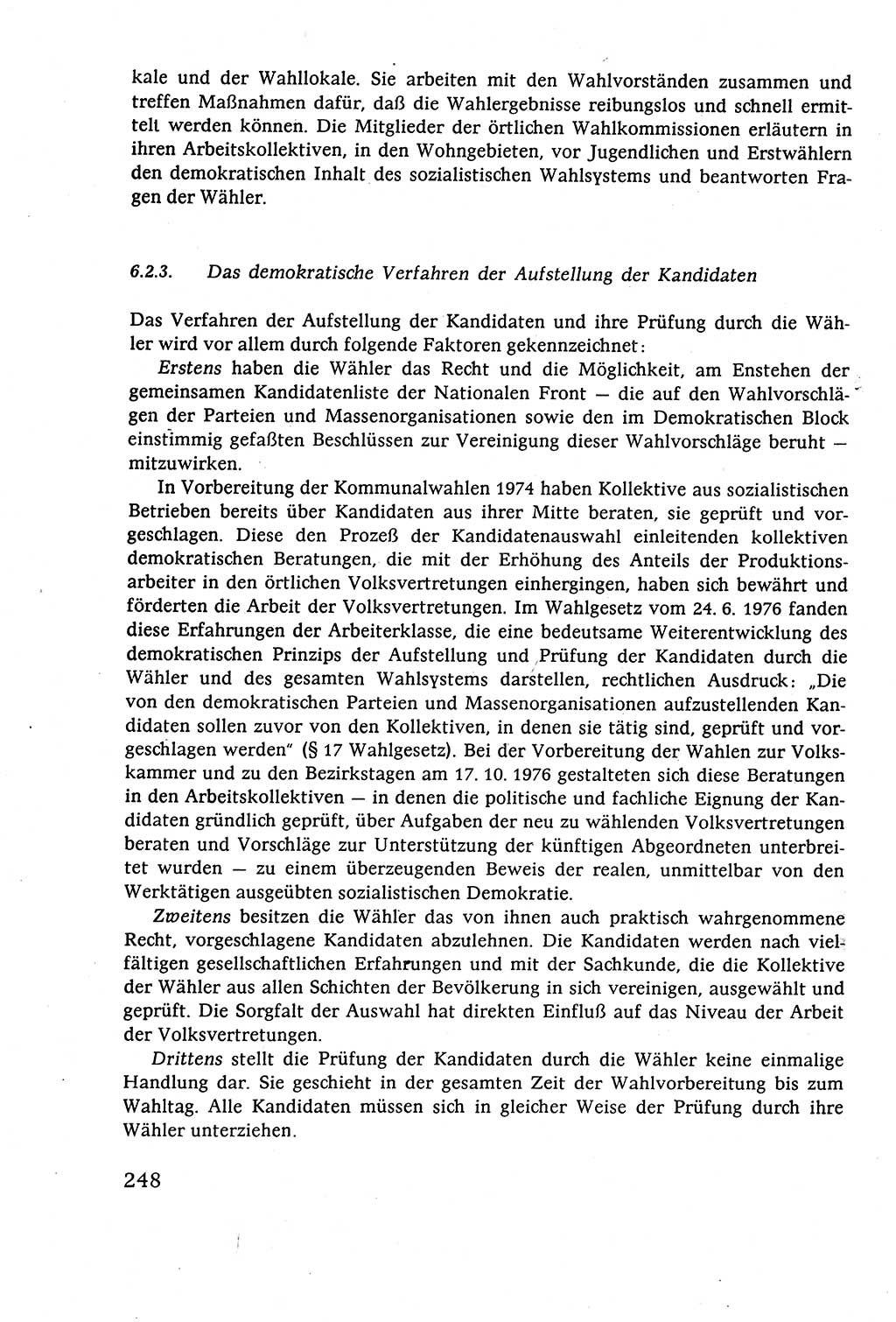 Staatsrecht der DDR (Deutsche Demokratische Republik), Lehrbuch 1977, Seite 248 (St.-R. DDR Lb. 1977, S. 248)