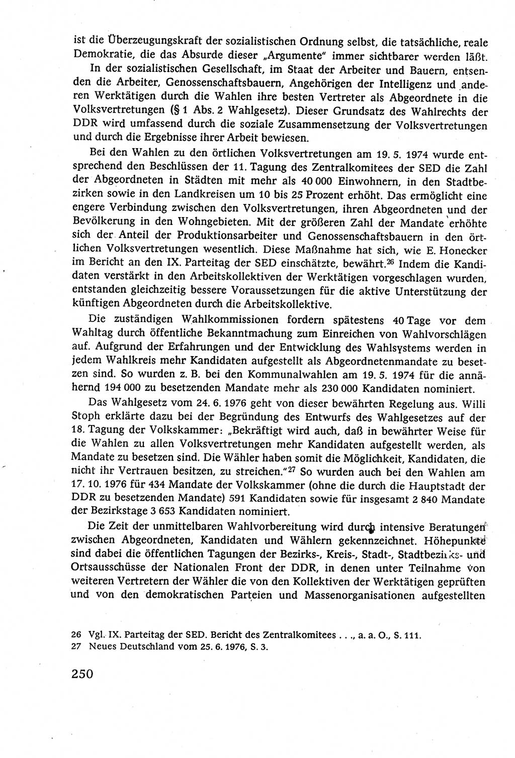 Staatsrecht der DDR (Deutsche Demokratische Republik), Lehrbuch 1977, Seite 250 (St.-R. DDR Lb. 1977, S. 250)