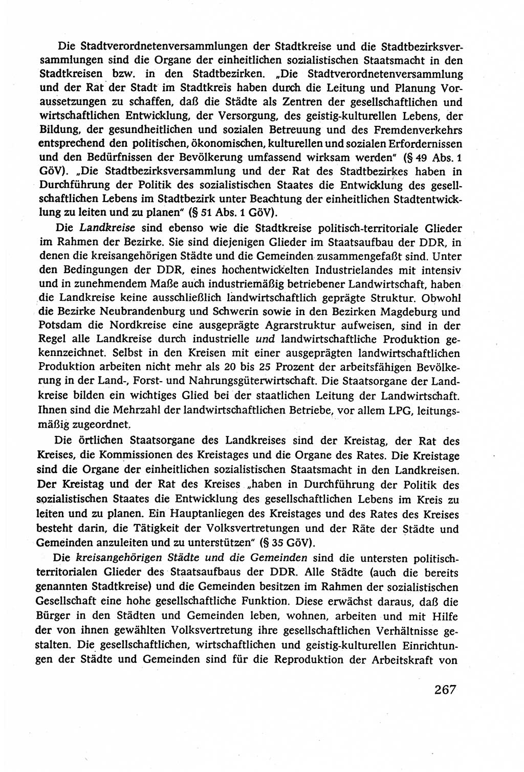 Staatsrecht der DDR (Deutsche Demokratische Republik), Lehrbuch 1977, Seite 267 (St.-R. DDR Lb. 1977, S. 267)