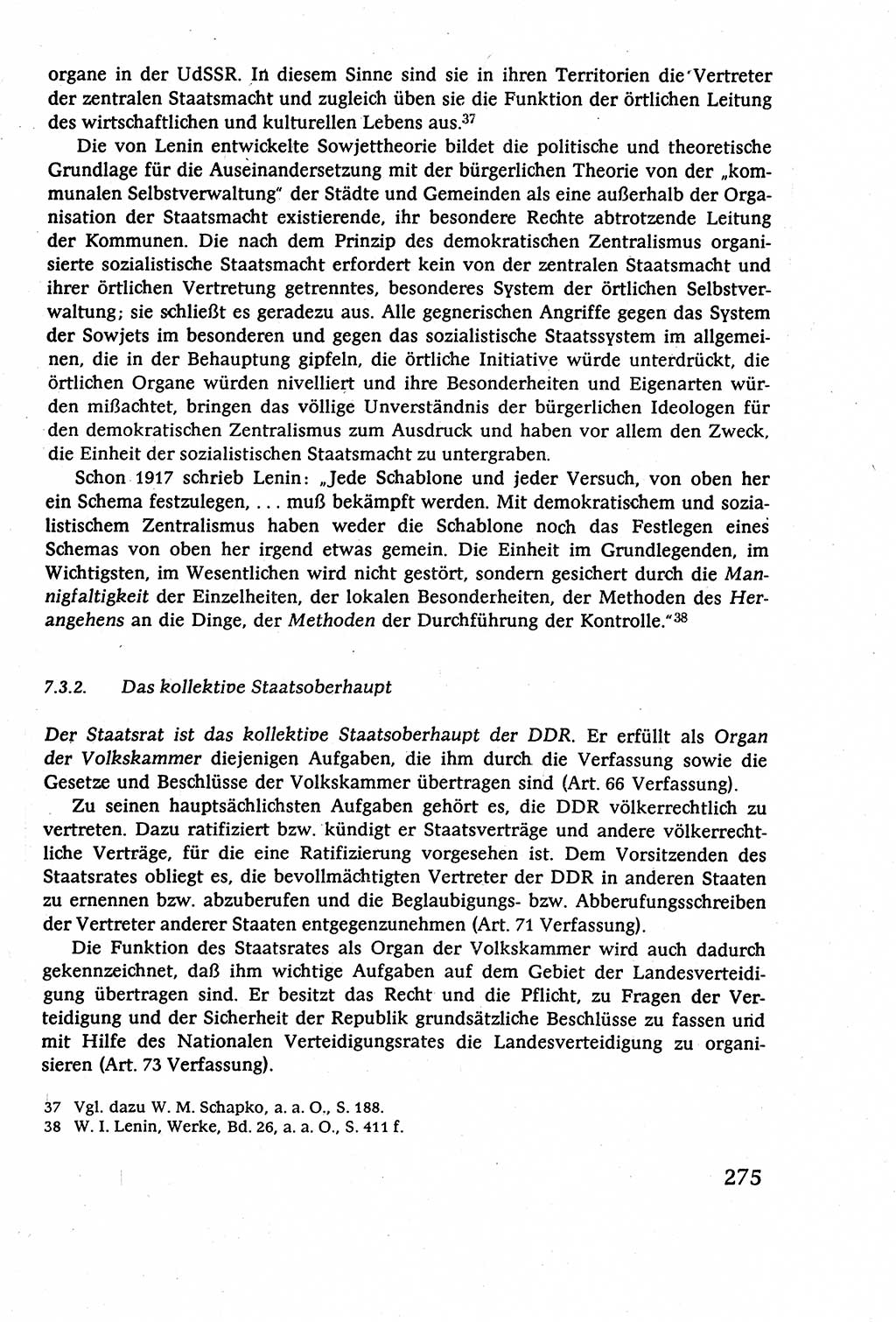 Staatsrecht der DDR (Deutsche Demokratische Republik), Lehrbuch 1977, Seite 275 (St.-R. DDR Lb. 1977, S. 275)