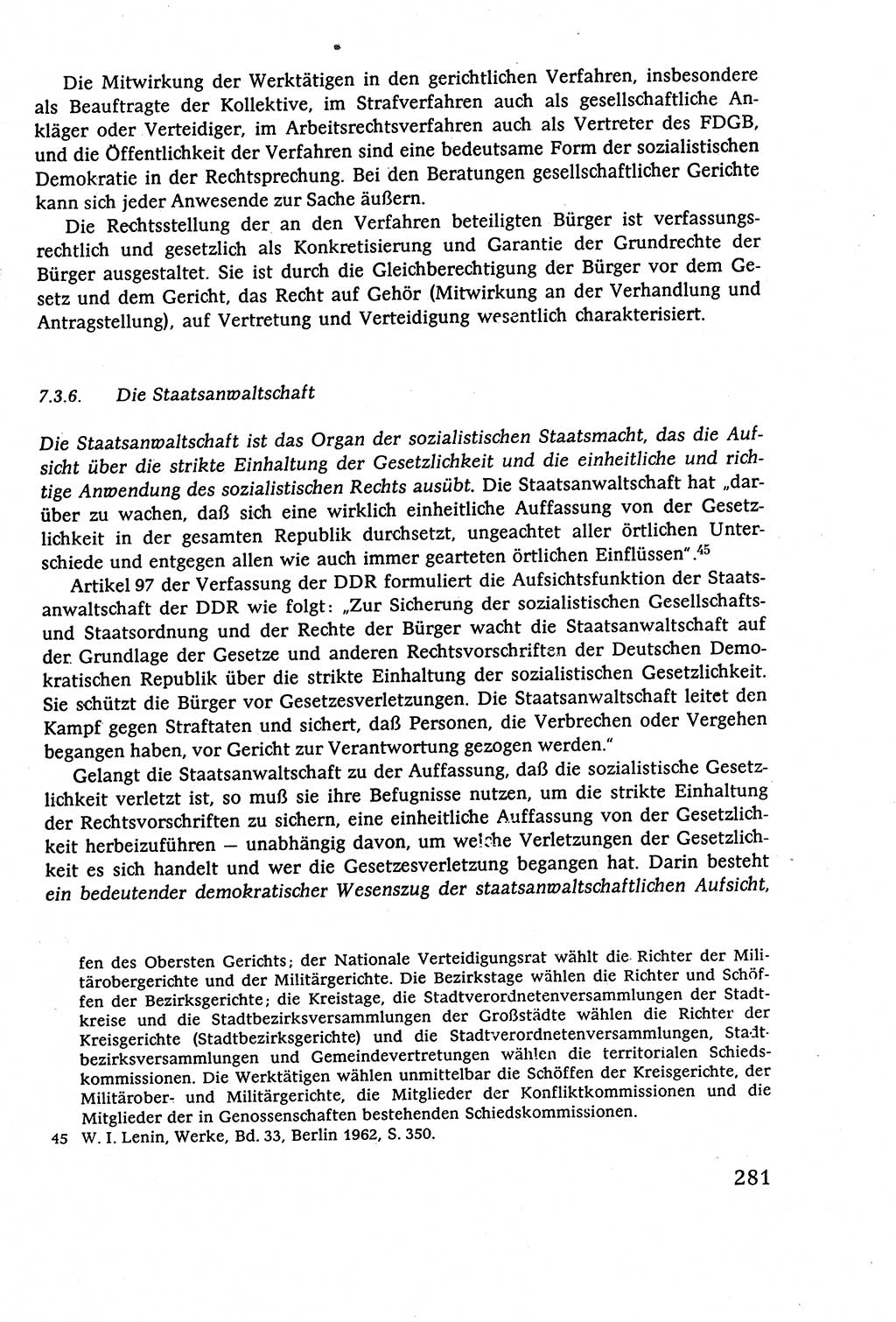 Staatsrecht der DDR (Deutsche Demokratische Republik), Lehrbuch 1977, Seite 281 (St.-R. DDR Lb. 1977, S. 281)