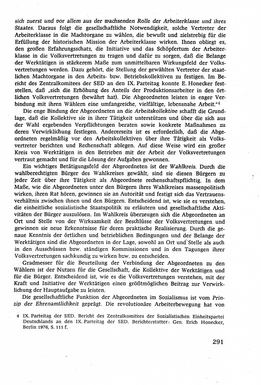 Staatsrecht der DDR (Deutsche Demokratische Republik), Lehrbuch 1977, Seite 291 (St.-R. DDR Lb. 1977, S. 291)