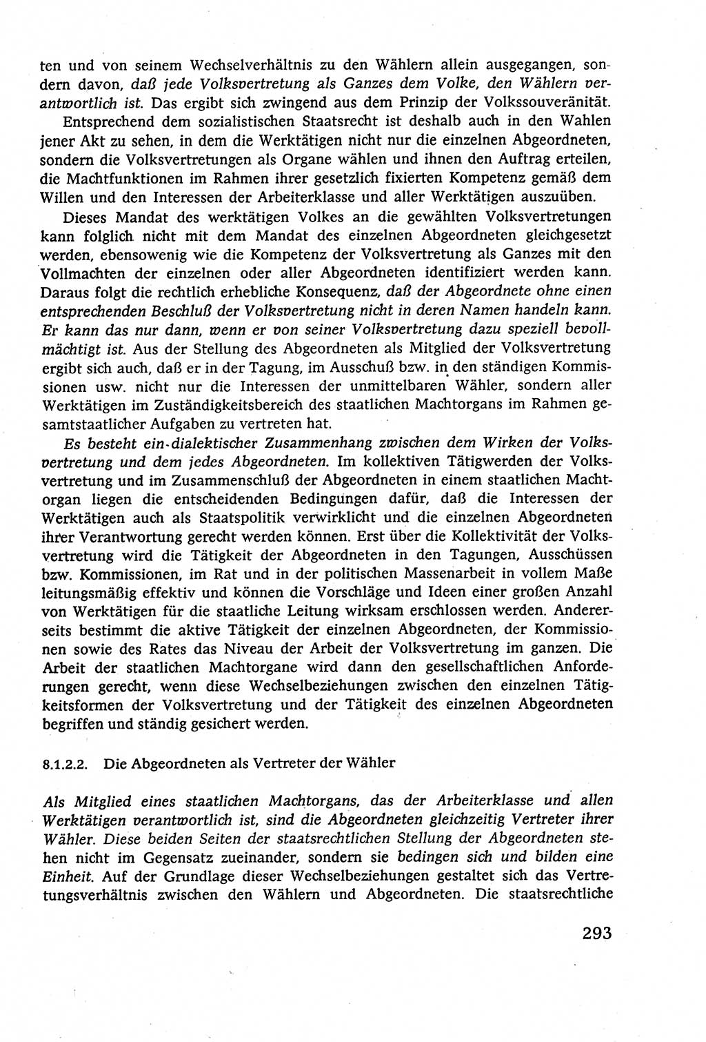 Staatsrecht der DDR (Deutsche Demokratische Republik), Lehrbuch 1977, Seite 293 (St.-R. DDR Lb. 1977, S. 293)