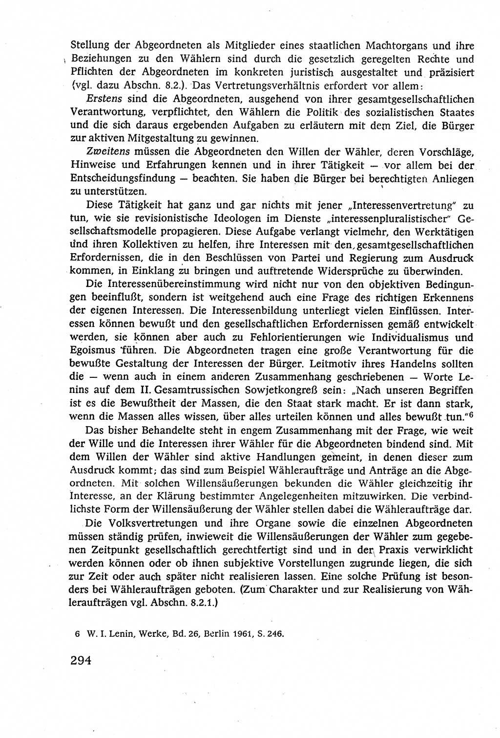 Staatsrecht der DDR (Deutsche Demokratische Republik), Lehrbuch 1977, Seite 294 (St.-R. DDR Lb. 1977, S. 294)