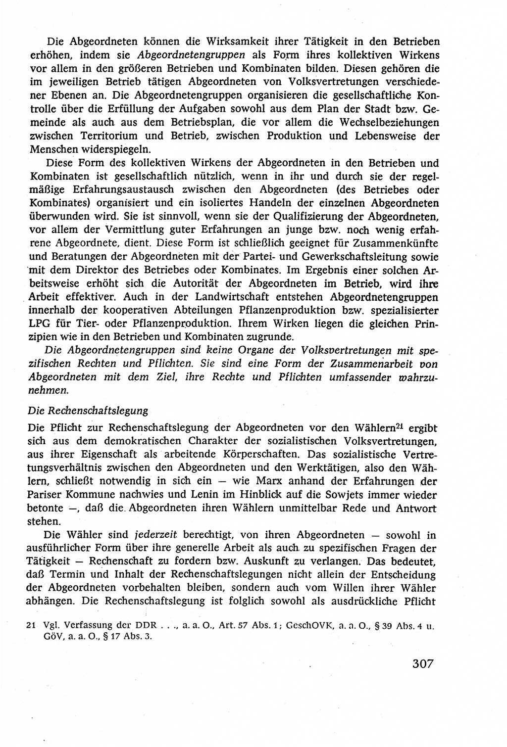 Staatsrecht der DDR (Deutsche Demokratische Republik), Lehrbuch 1977, Seite 307 (St.-R. DDR Lb. 1977, S. 307)
