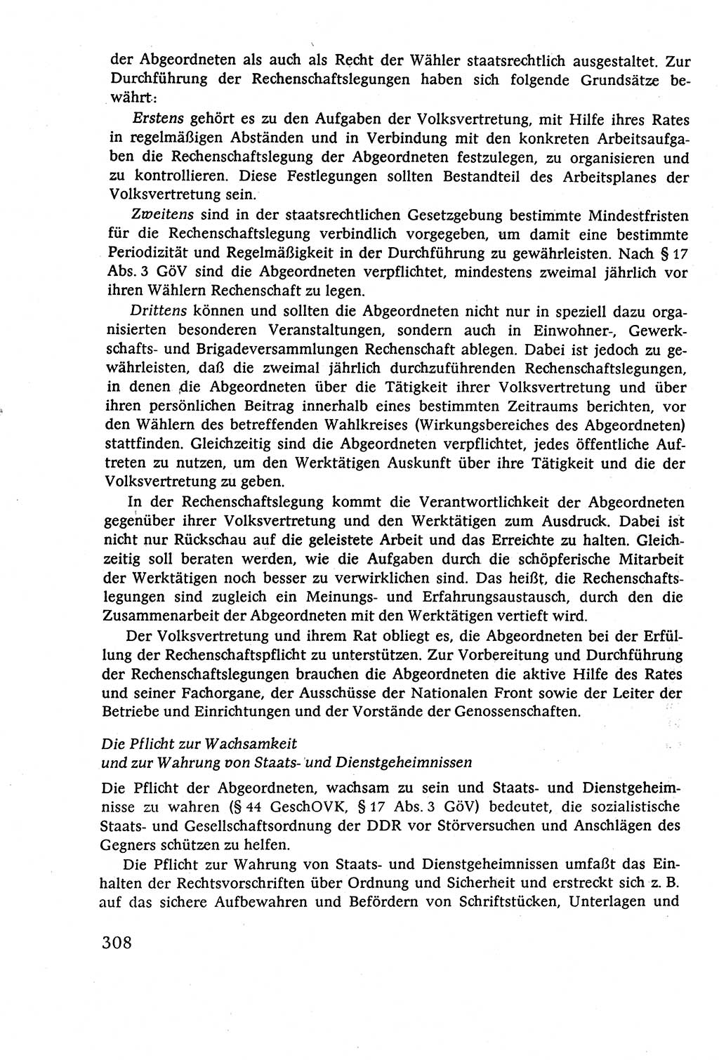 Staatsrecht der DDR (Deutsche Demokratische Republik), Lehrbuch 1977, Seite 308 (St.-R. DDR Lb. 1977, S. 308)