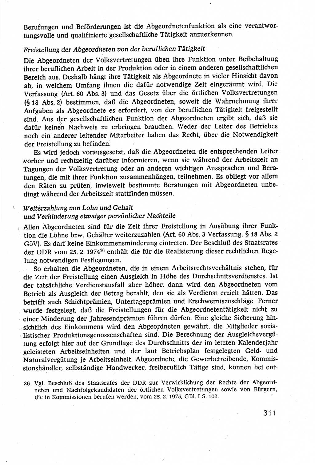 Staatsrecht der DDR (Deutsche Demokratische Republik), Lehrbuch 1977, Seite 311 (St.-R. DDR Lb. 1977, S. 311)