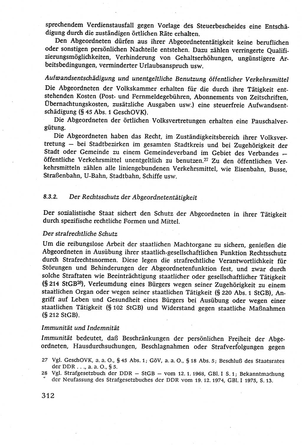 Staatsrecht der DDR (Deutsche Demokratische Republik), Lehrbuch 1977, Seite 312 (St.-R. DDR Lb. 1977, S. 312)