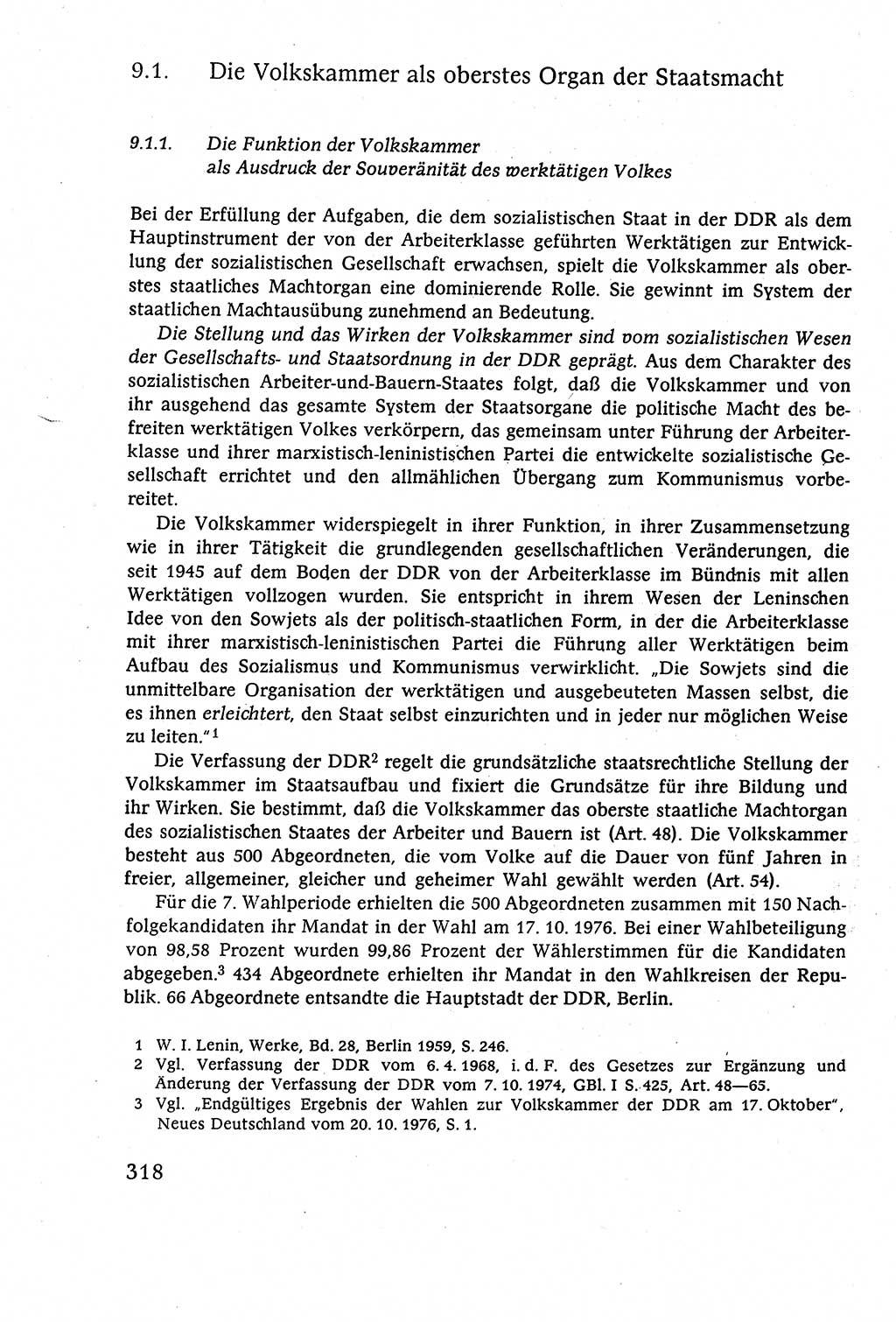 Staatsrecht der DDR (Deutsche Demokratische Republik), Lehrbuch 1977, Seite 318 (St.-R. DDR Lb. 1977, S. 318)